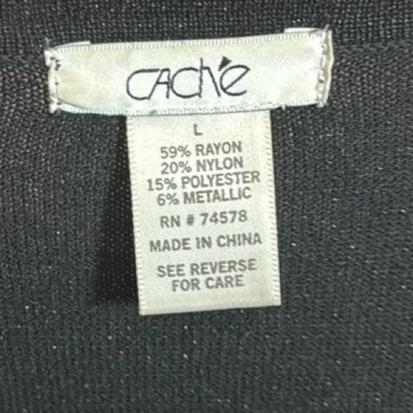 Vintage CACHE Black Metallic Button-Up Cardigan - Picture 5 of 5